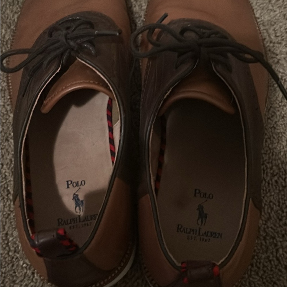 Polo by Ralph Lauren Two-Tone Brown Oxfords - Picture 2 of 5